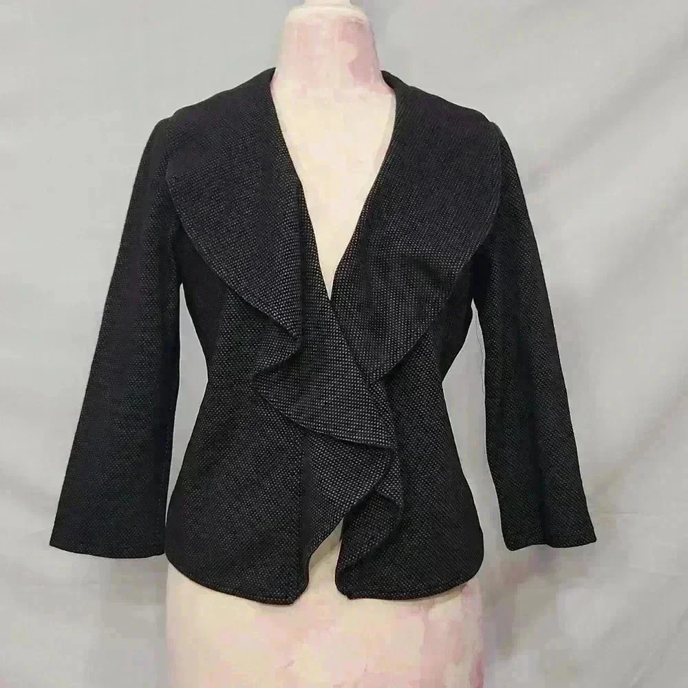 Calvin Klein Open Ruffle Front Blazer